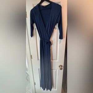 Lulu's Midnight Blue Wrap Maxi Dress